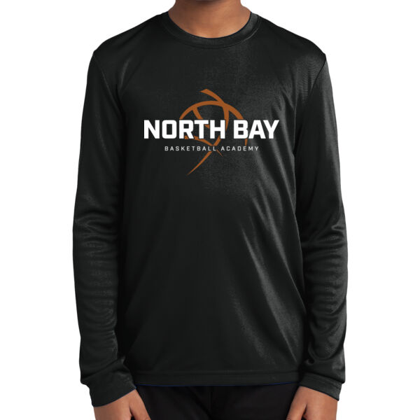 NBBA - Youth Black Long Sleeve PosiCharge Competitor Tee Thumbnail