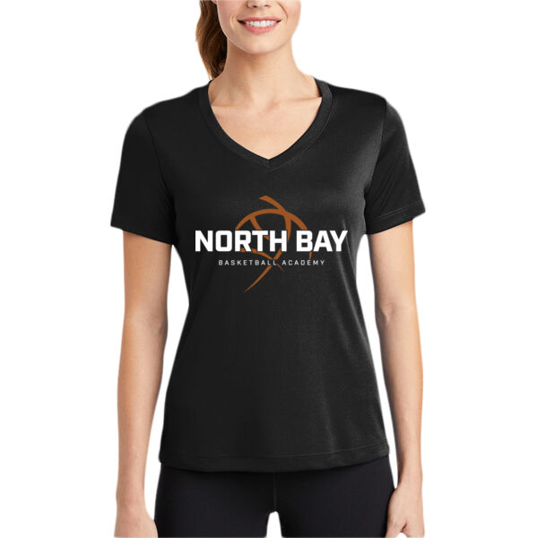 NBBA - Women's Black PosiCharge Competitor V Neck Tee Thumbnail