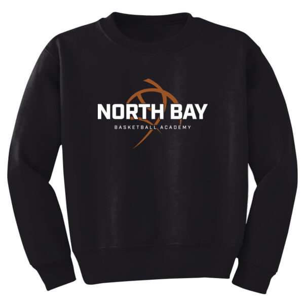 NBBA - Youth Black NuBlend Crewneck Sweatshirt Thumbnail