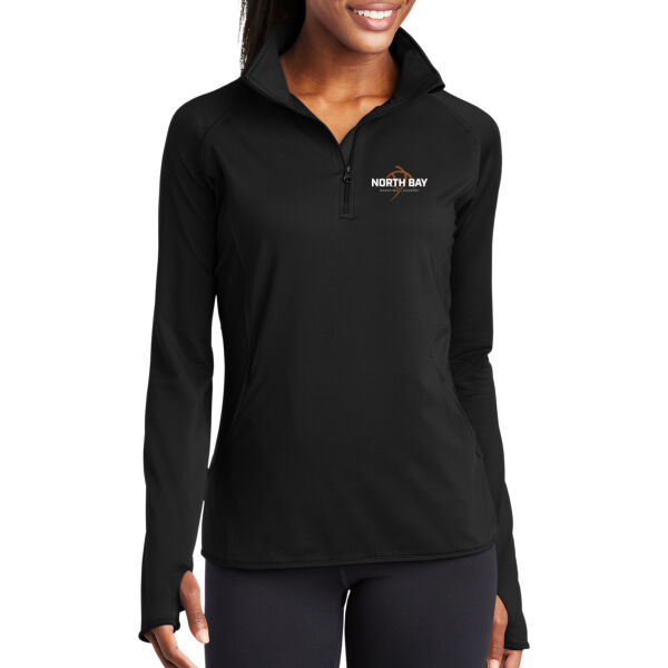 NBBA - Women's Black Sport Wick Stretch 1/4 Zip Pullover Thumbnail