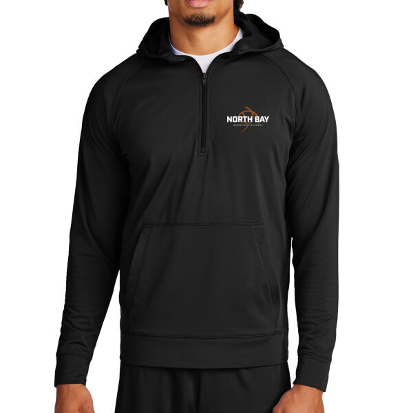 NBBA - Black Sport Wick Stretch 1/2 Zip Hoodie Thumbnail