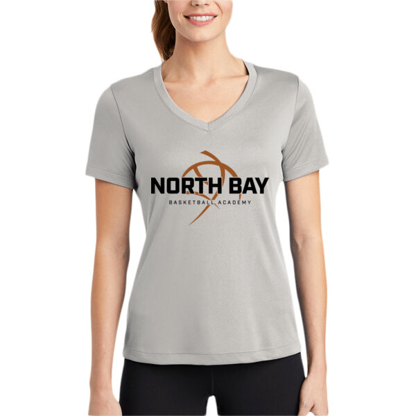NBBA - Women's Silver PosiCharge Competitor V Neck Tee Thumbnail