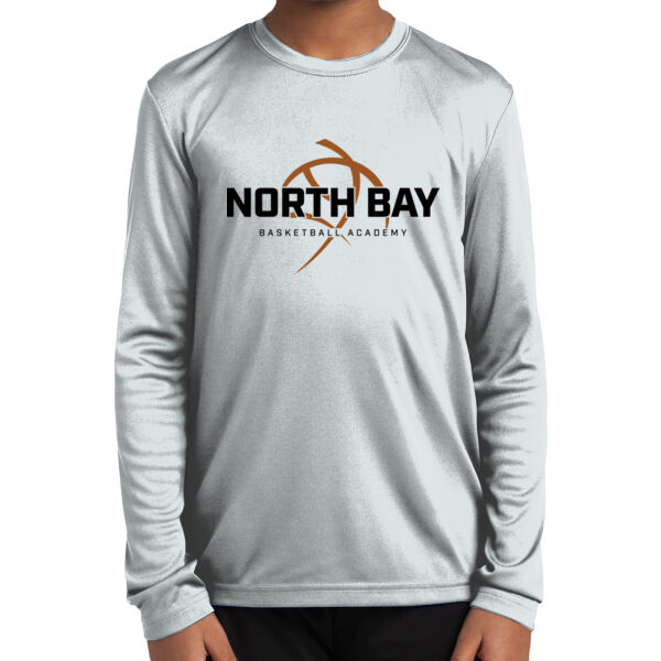 NBBA - Youth White Long Sleeve PosiCharge Competitor Tee Thumbnail