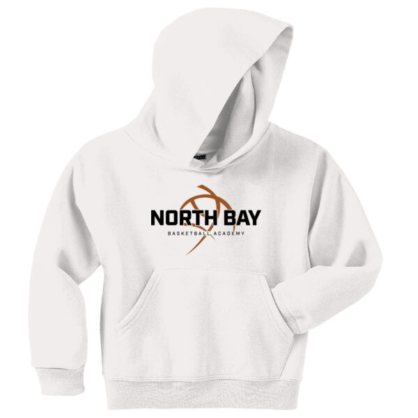 NBBA - Youth White NuBlend Pullover Hooded Sweatshirt Thumbnail