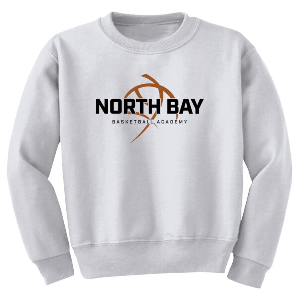 NBBA - Youth White NuBlend Crewneck Sweatshirt Thumbnail